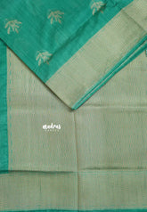 Seafoam Green - Raaga - Raw Mango Tussar Silk with Trendy buttas and Getti Border with piping
